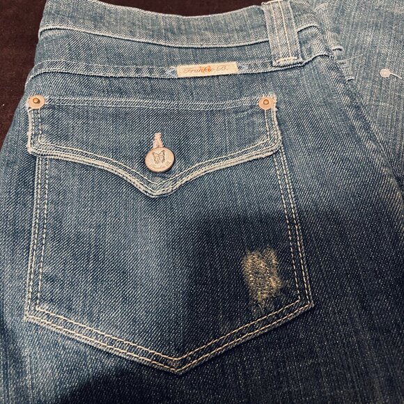 NWT Rare VTG Frankie B Pink Crystal Butterfly Pocket Jean Size 10 32" X 34" - Picture 3 of 10